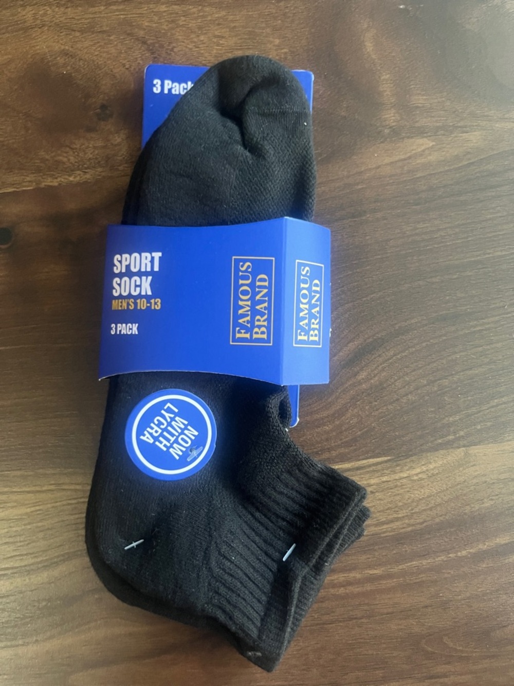 Men's Black Athletic Sport Socks - 3 Pack